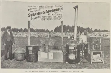 Image: Mr. De Baugh's exhibit of a steaming apparatus for general use