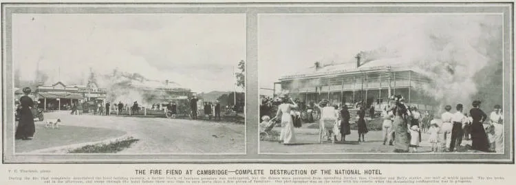 The fire fiend at Cambridge - complete destruction of the National Hotel