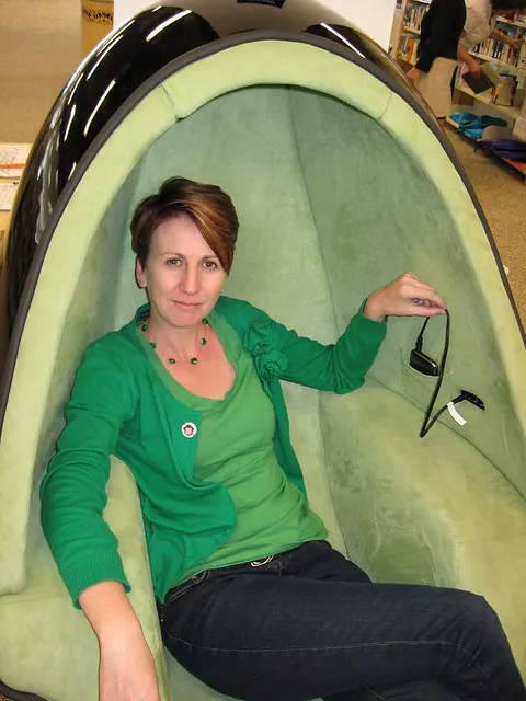 Soundchair (with iPhone providing the tunes), Richmond Library