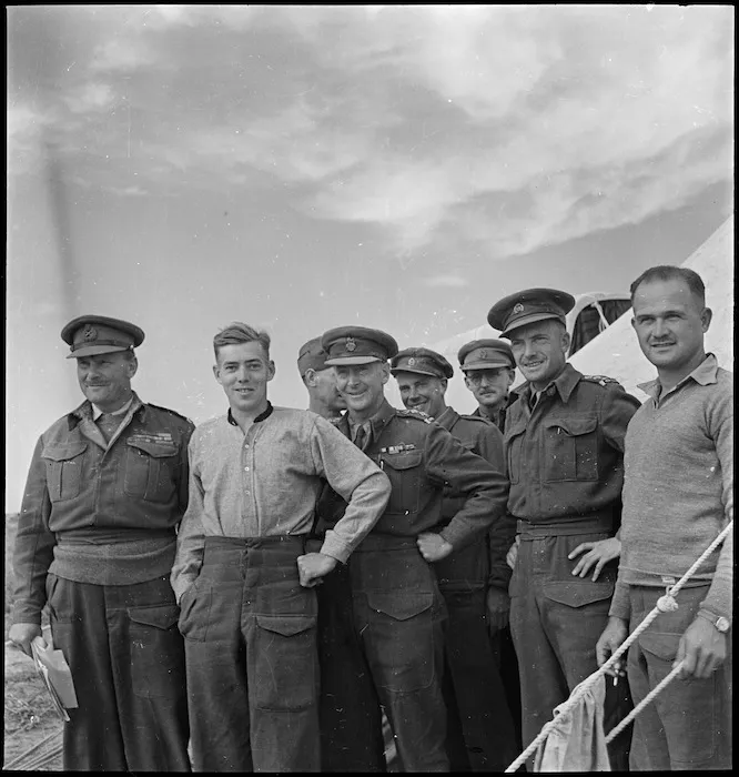 GOC paying Christmas visit to the Main Dressing Station at Sirte, Libya, World War II