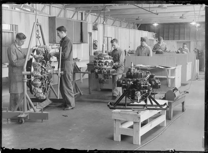 New Zealand National Airways Corporation, engineering workshop at Milson Aerodrome, Palmerston North