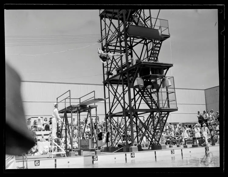 British Empire Games, Women's 3 Metre Springboard Diving, Newmarket Olympic Pool, 1950