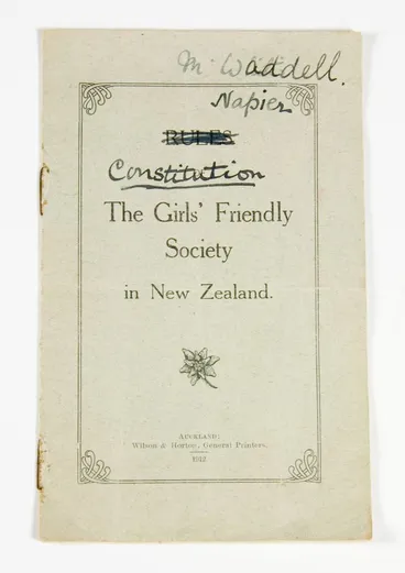 Image: Rule Book, Girls Friendly Society