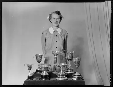 Image: Mrs A K Jenkins, St John Ambulance Nursing Cup and trophies