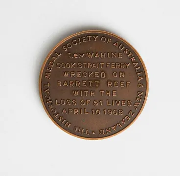 Image: Medal – Commemorating The Wahine Ferry Disaster