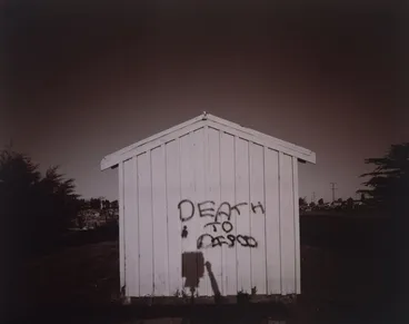 Image: Shed. Ruru Road Memorial Cemetery, Christchurch. From the portfolio: View - 10 Photographs by Laurence Aberhart