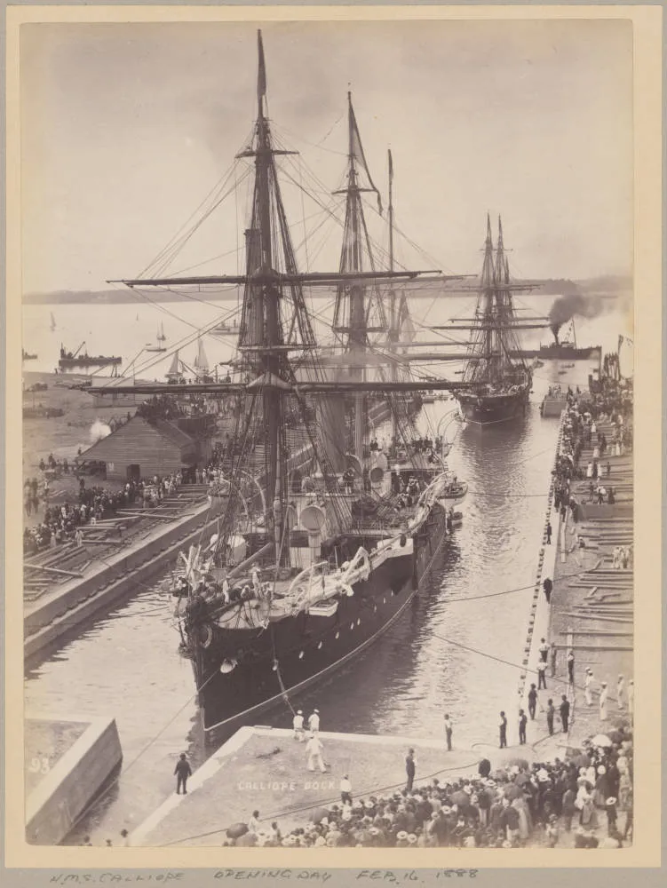 Calliope Dock on opening day, 1888