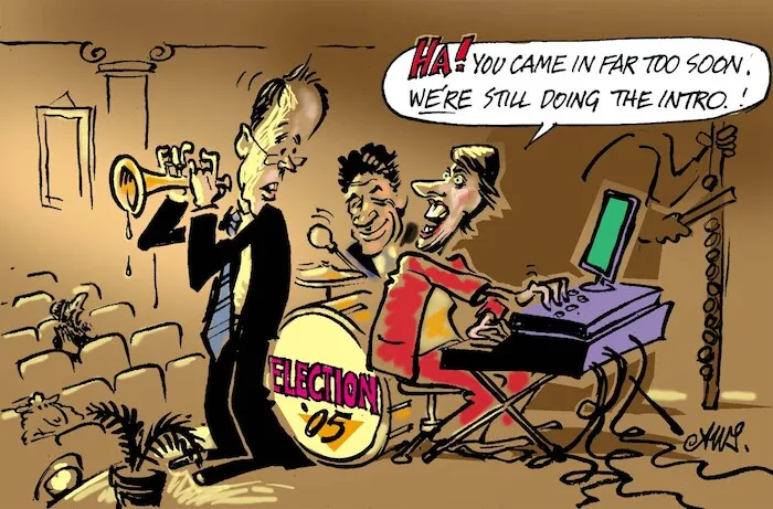 "Ha! You came in far too soon. WE're still doing the intro!" 13 June, 2005