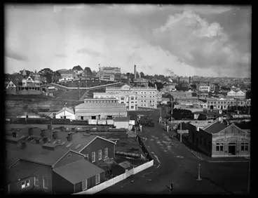 Image: Emily Place and Beach Road, Auckland Central, 1904