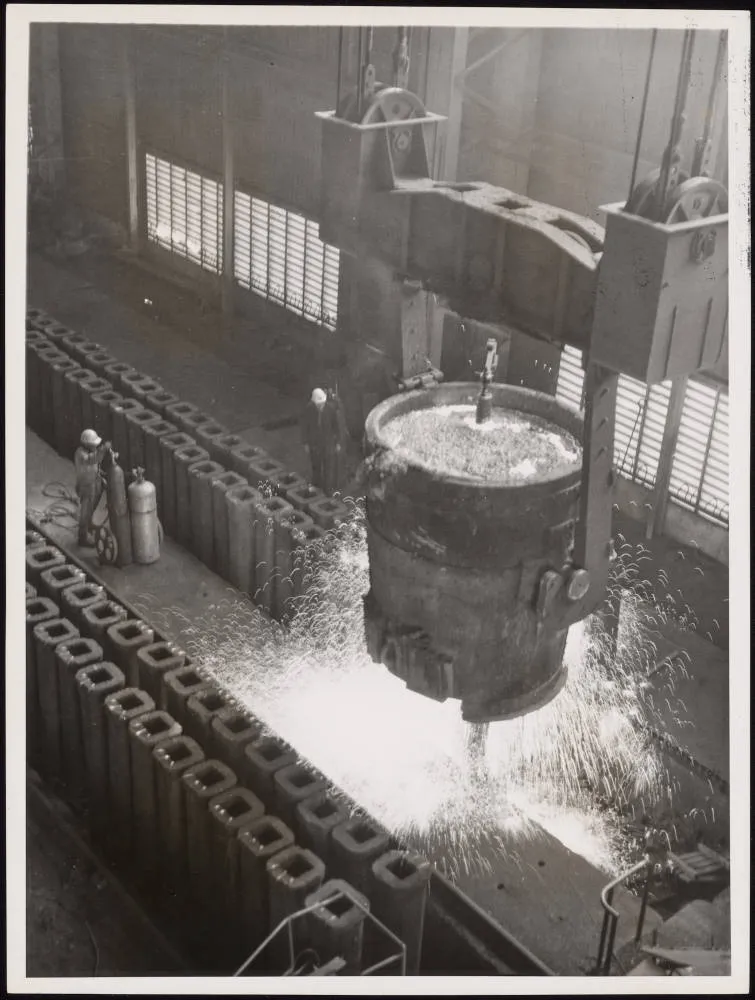 Production line at Pacific Steel, Ōtāhuhu, 1965