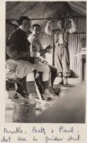 Myrtle Maclagan, Betty Snowball, and Paul, having hot tea in the Guide's Hut, New Zealand, 1935 [picture]