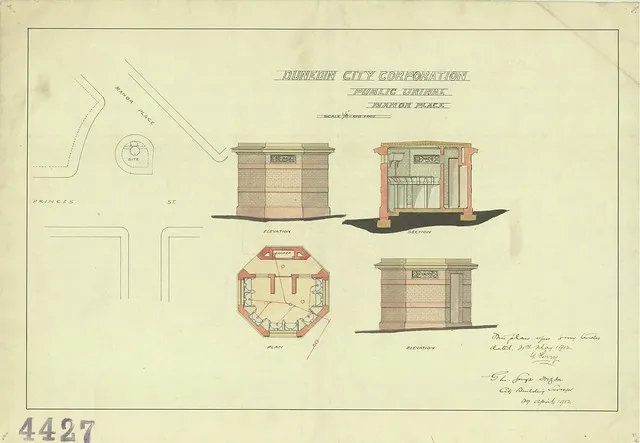 Manor Place Public Urinal plans, 1912