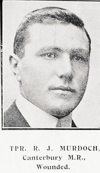 Trooper R. J. Murdoch, Canterbury Mounted Rifles, wounded