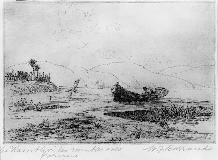 Barraud, William Francis 1850-1926 :The "Rambler" her rambles over, Porirua / W. F. Barraud