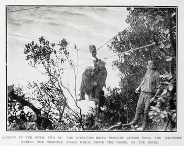 Image: Landing in the bush: two of the survivors of the Wiltshire