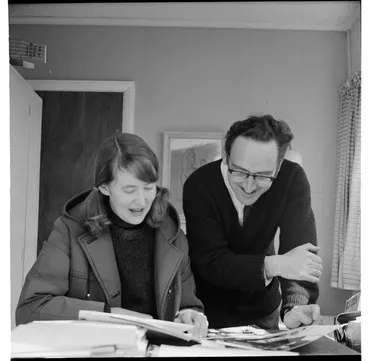 Image: Painted portrait of A. Westra by Selwyn Muru; A. Westra and James Ritchie, Wellington