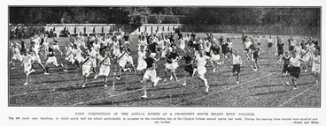 Image: Keen completion in the annual sports at a prominent South Island boys' college