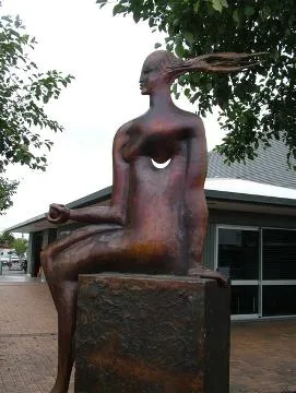 Paul Dibble statue by Moore Wilson warehouse : digital image