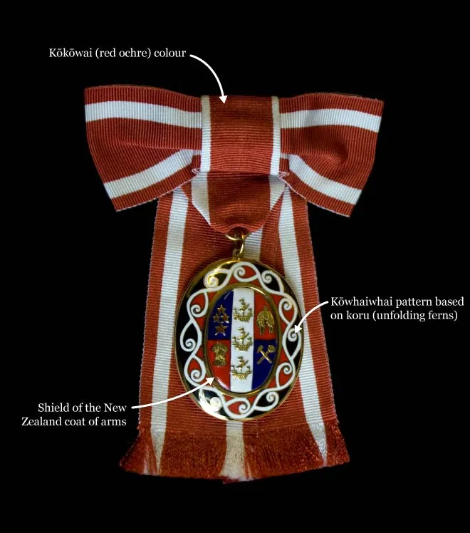 New Zealand design elements: women's Order of New Zealand badge