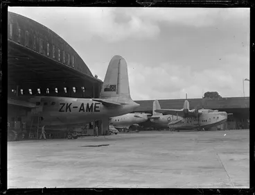 Image: Tasman Empire Airways Ltd flying boats at Hobsonville