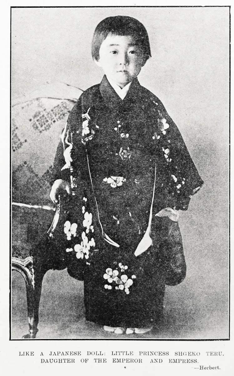 Like a Japanese doll: little Princess Shigeko Teru. daughter of the Emperor and Empress