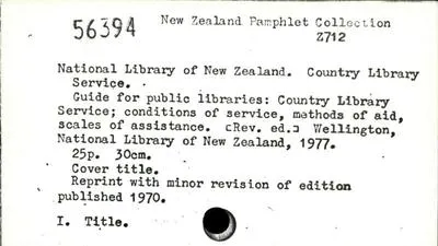 Guide for public libraries: Country Library Service; conditions of service, methods of aid, scales of  assistance