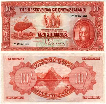 Image: First series of banknotes: 10 shillings