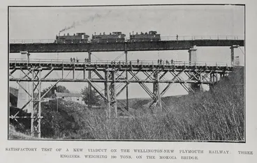 Image: Satisfactory test of a new viaduct on the Wellington-New Plymouth railway