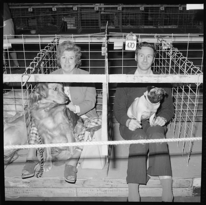 Owners and dogs, National Dog Show, Wellington