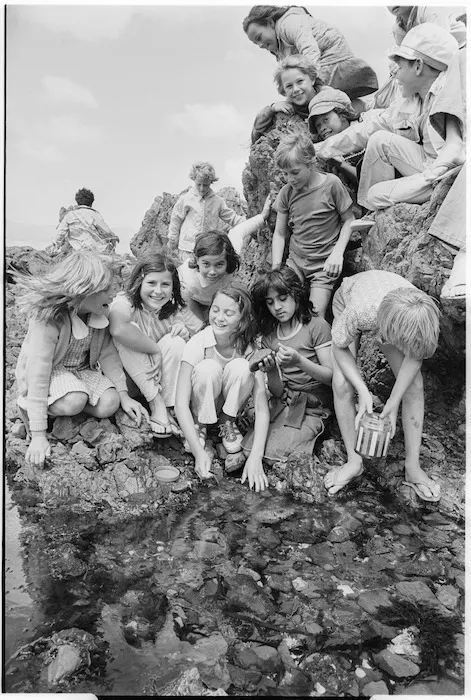 Standard Four pupils of Lyall Bay School on trip to Houghton Bay - Photograph taken by Ross Giblin