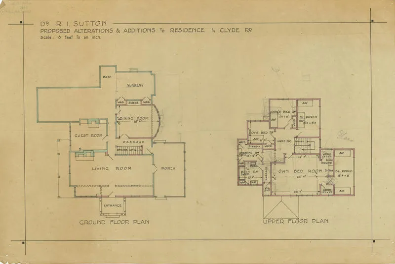Architectural plan, private residence Clyde Road, Napier