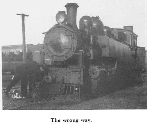 Getting On Step Of Cowcatcher. — The wrong way