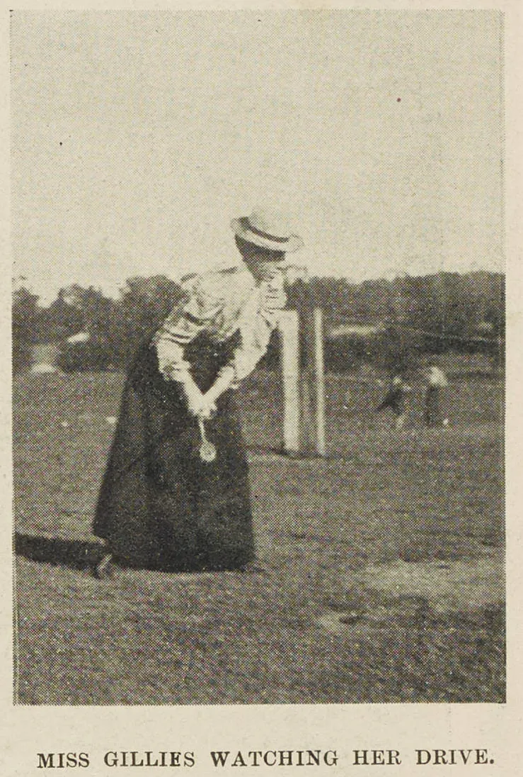 Miss Gillies watching her drive