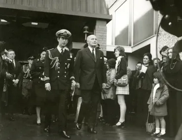Image: Prince Charles and Jack Marshall at the funeral of Norman Kirk