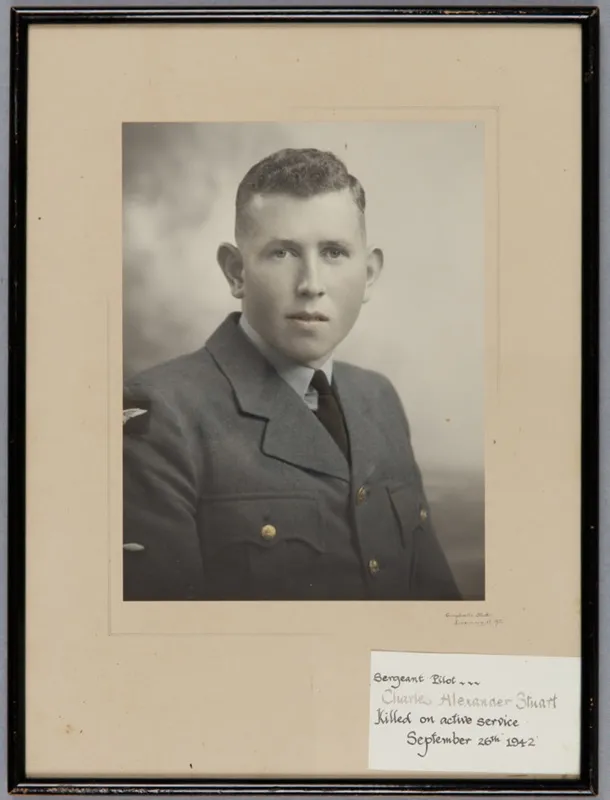 Framed photograph, Sergeant Pilot Charles Alexander Stuart