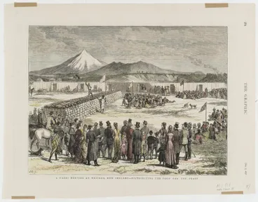 Image: "A Maori Meeting at Waitara, New Zealand - Distributing the Food for the Feast"