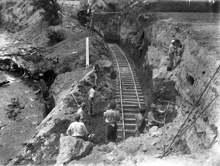 Railway line construction site