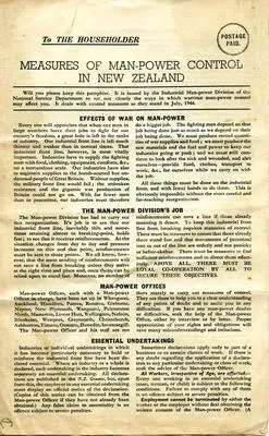 Measures of man-power control in New Zealand