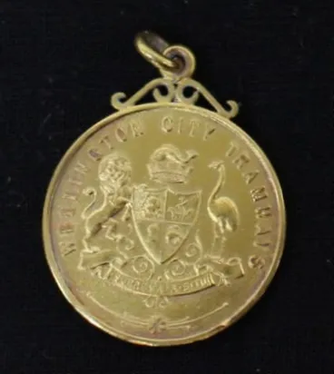 Image: Medal, Free Pass, Wellington City Tramways