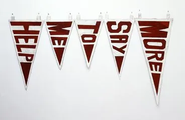 Image: Help Me To Say More (red on white version)