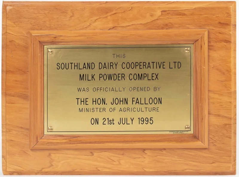 Plaque, Opening of Milk Powder Complex Edendale