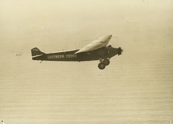 View of the Southern Cross (aeroplane) in flight