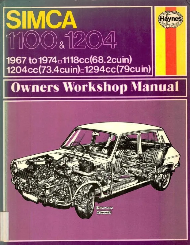 Simca 1100, 1204 1967 to 1974 owner's workshop manual