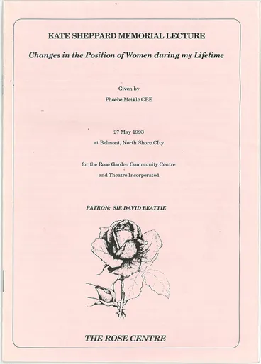 Image: Kate Sheppard memorial lecture