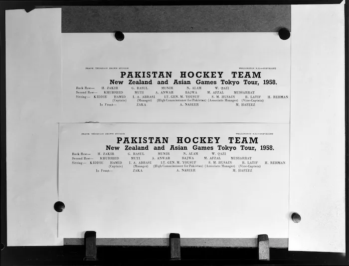 Player lists of the Pakistan hockey team, New Zealand and Asian Games Tokyo Tour, 1958