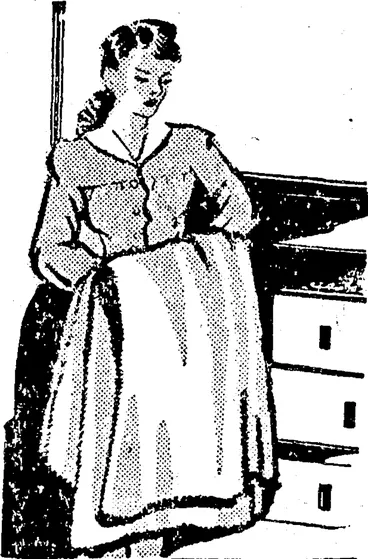 Image: last rinsing water. This evenly distributes the anti-moth chemical in trie fibres of the blanket and is most effective. Just this small amount of camphor can be used in all blanket washing whether they are to be stored or not. (Evening Post, 06 October 1945)