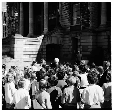 Image: School dental nurses' protest at Parliament, March 1974