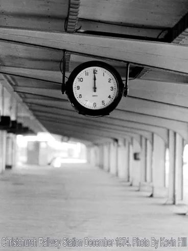 Image: Clock on railway station platform