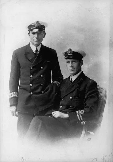 Image: Frank Worsley (standing) and Joseph Russell Stenhouse