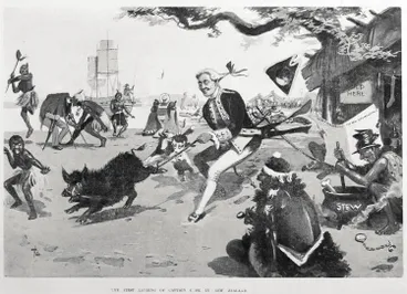 Image: THE FIRST LANDING OF CAPTAIN COOK IN NEW ZEALAND